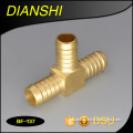 Tee male threaded air brake compressor flexible mechanical coupling brass hose barb fitting